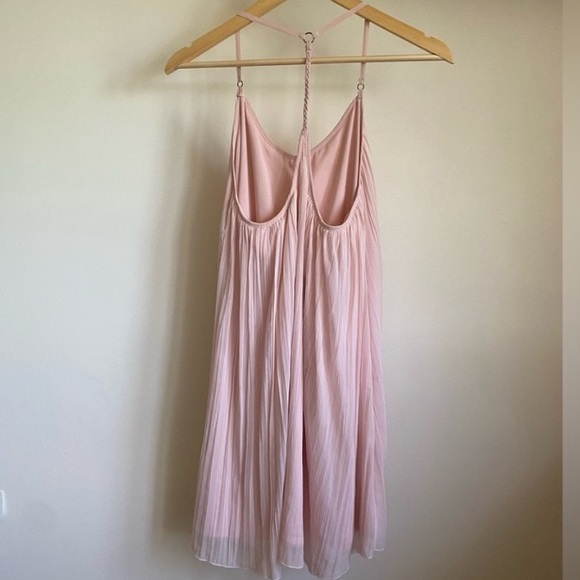 ABERCROMBIE & FITCH Soft Pink A-line Pleated Mini Sun Dress - Picture 2 of 6